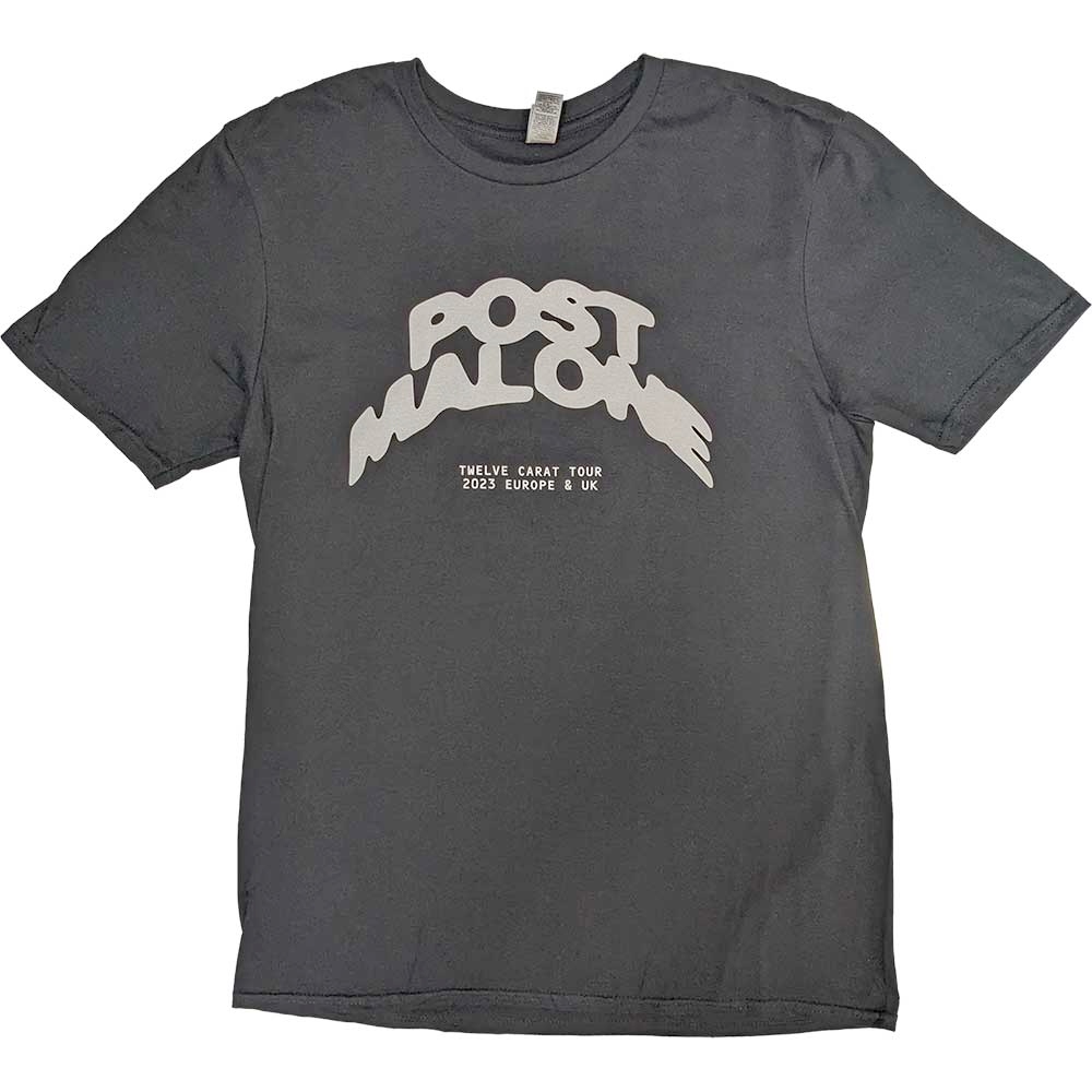 Post Malone - Curved Logo 2023 Tour Dates Tshirt Homme - Noir